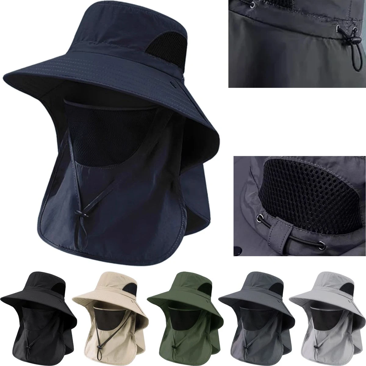Wide Brim Cap with Adjustable Back Cord 1