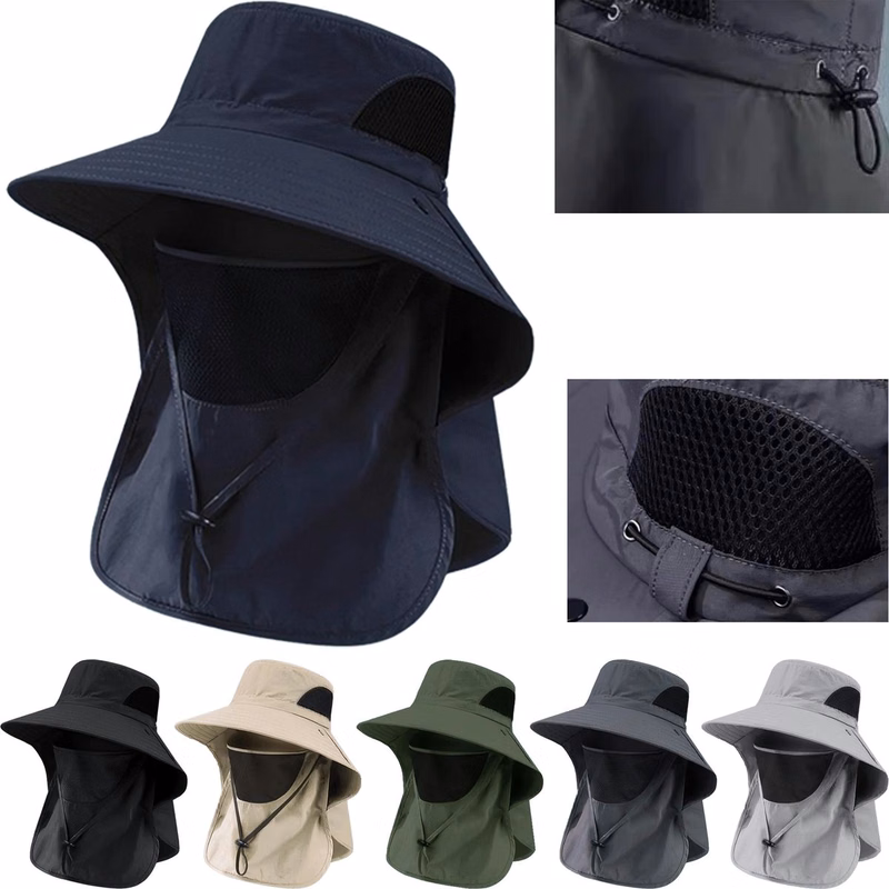 Wide Brim Cap with Adjustable Back Cord