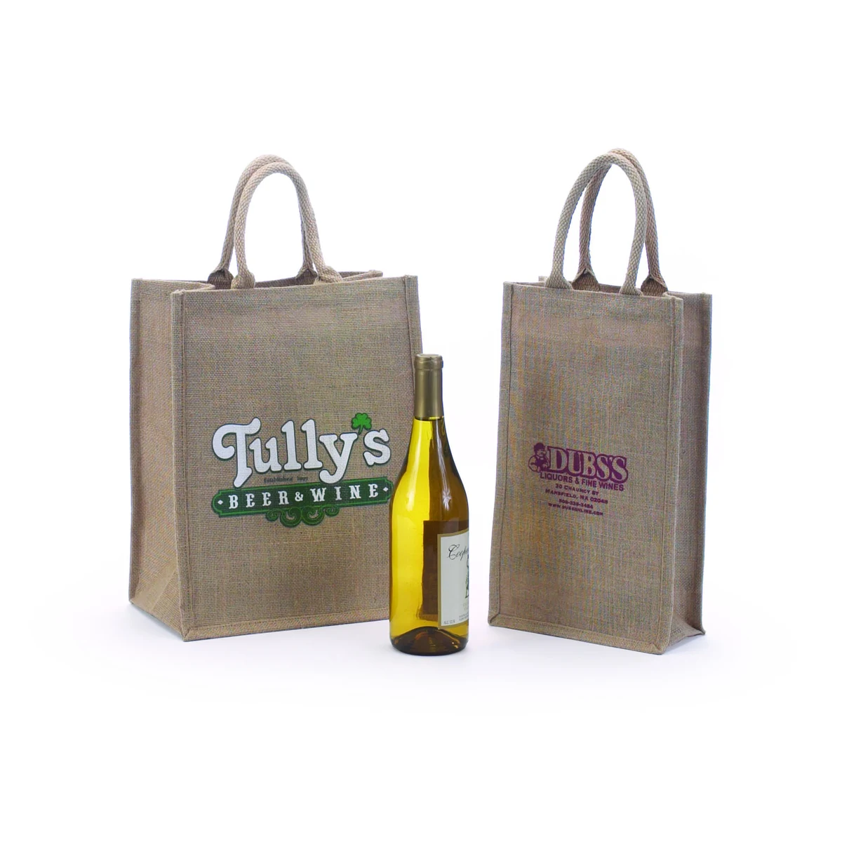 Screen Printed Jute Wine Bag 1