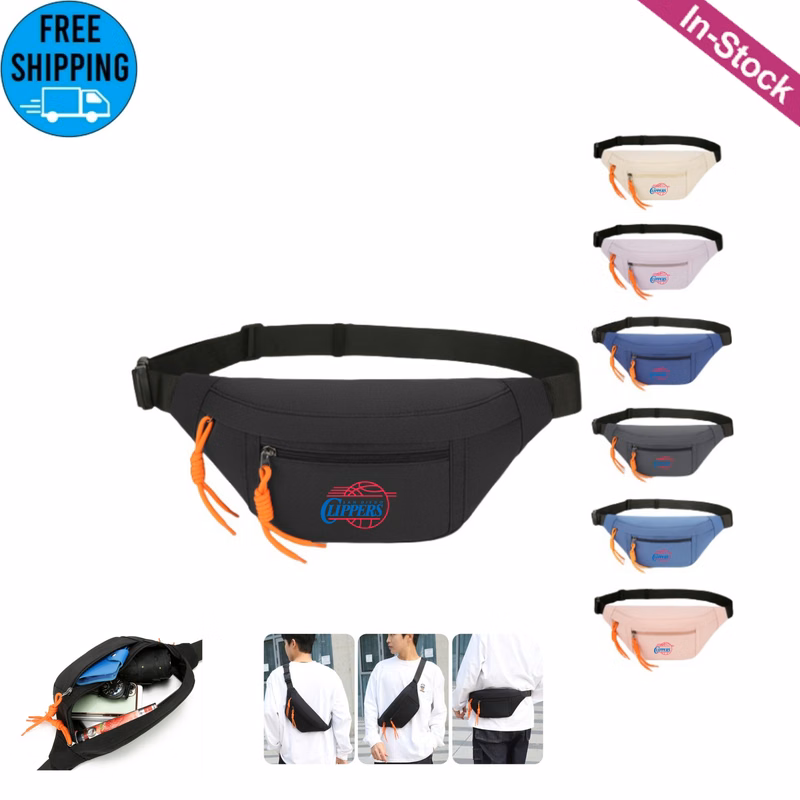 Large Crossbody Fanny Pack with 3 Zipper Pockets