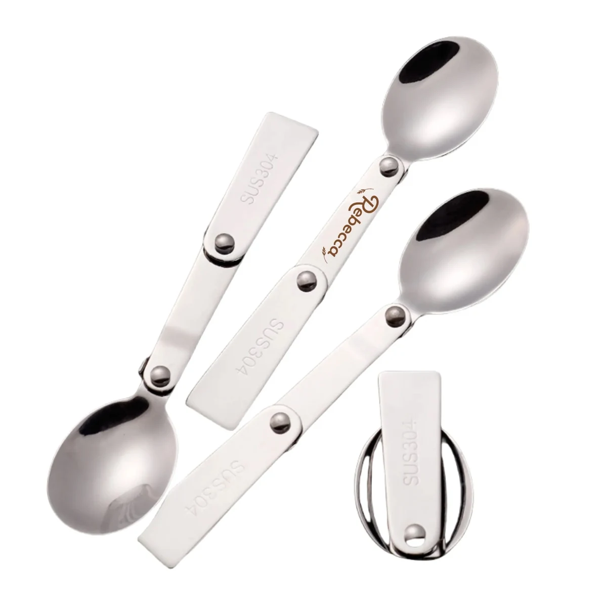 Customized stainless steel folding spoon 1