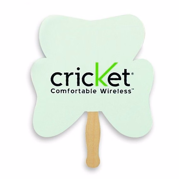 Stock Shamrock Shaped Hand Held Fan