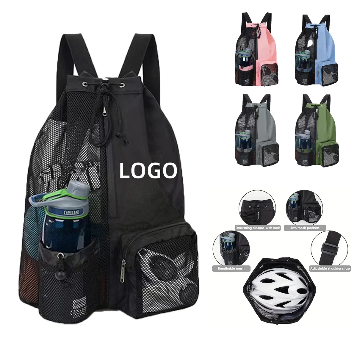 Open Mesh Gym Bag Lightweight Breathable Sports Equipment 1