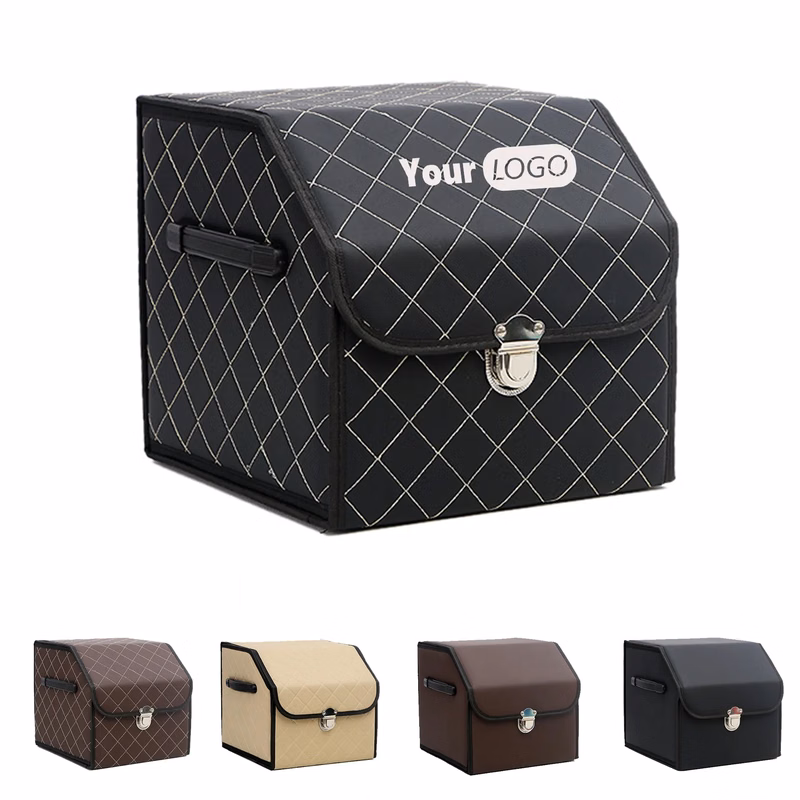 Leather Small Folding Car Storage Box