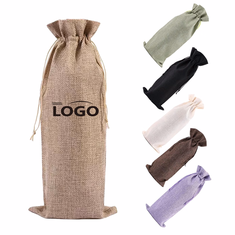 Drawstring Burlap Wine Bag Gift Tote Storage Sackcloth