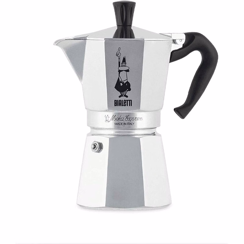 Bialetti Moka Express Stovetop Coffee Maker, 6-Cup, silver