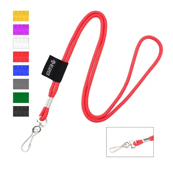 Custom 36" Nylon Round Cord Lanyard with Swivel J Hook — Lightweight Conference Badge 1