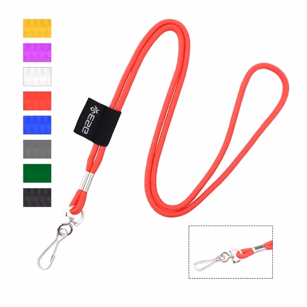 Custom 36" Nylon Round Cord Lanyard with Swivel J Hook — Lightweight Conference Badge