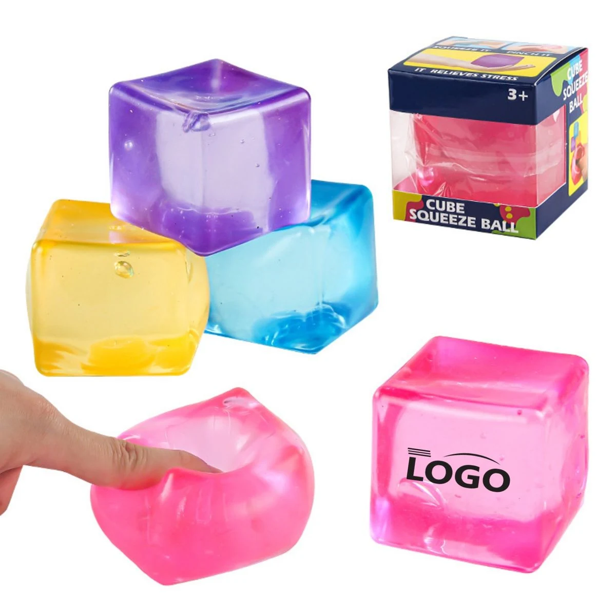 MOQ20 2" Gel Ice Cube Stress Toy Squeeze Fidget 1