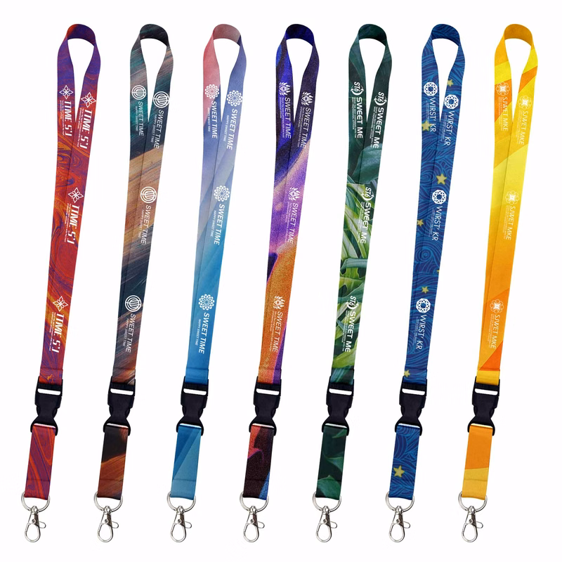 Full Color Dye Sublimated Lanyard w/ Lobster Hook and Plastic Buckle