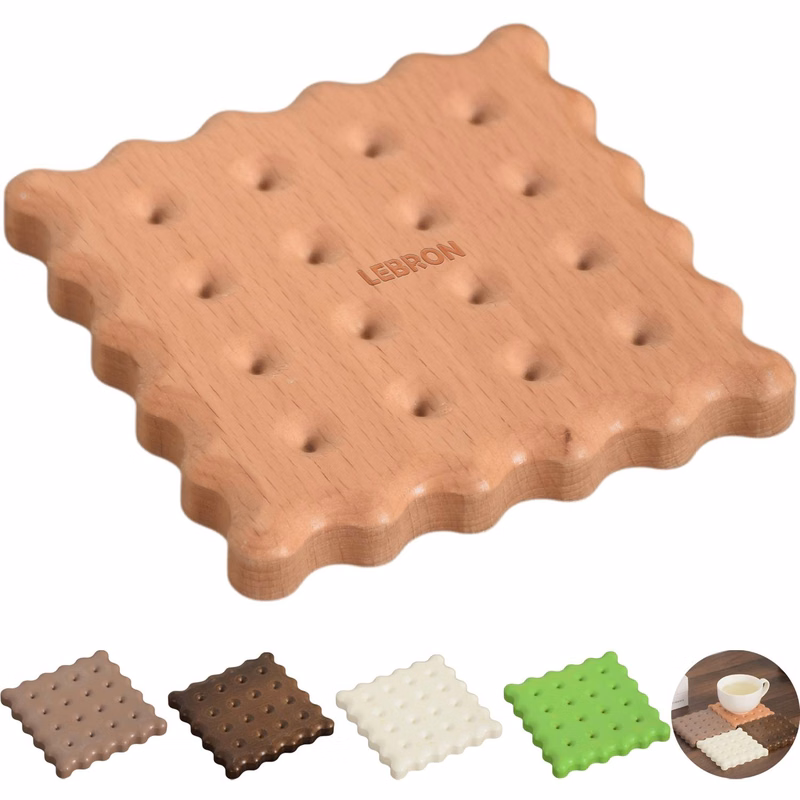 Cookie Shaped Wooden Coaster