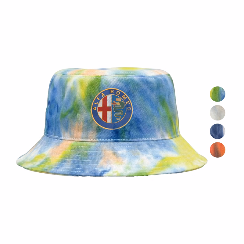 Tie Dye Twill Head Cover Cotton Bucket Hat