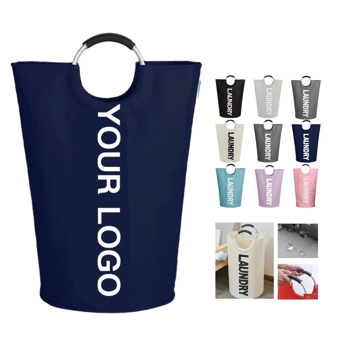 Oxford Laundry Basket with Lightweight Collapsible Design 1