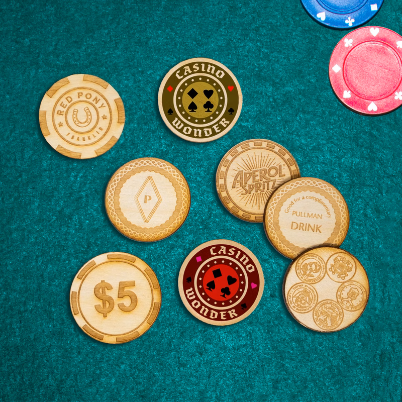 Wood Poker Chip: 1 Side Imprint