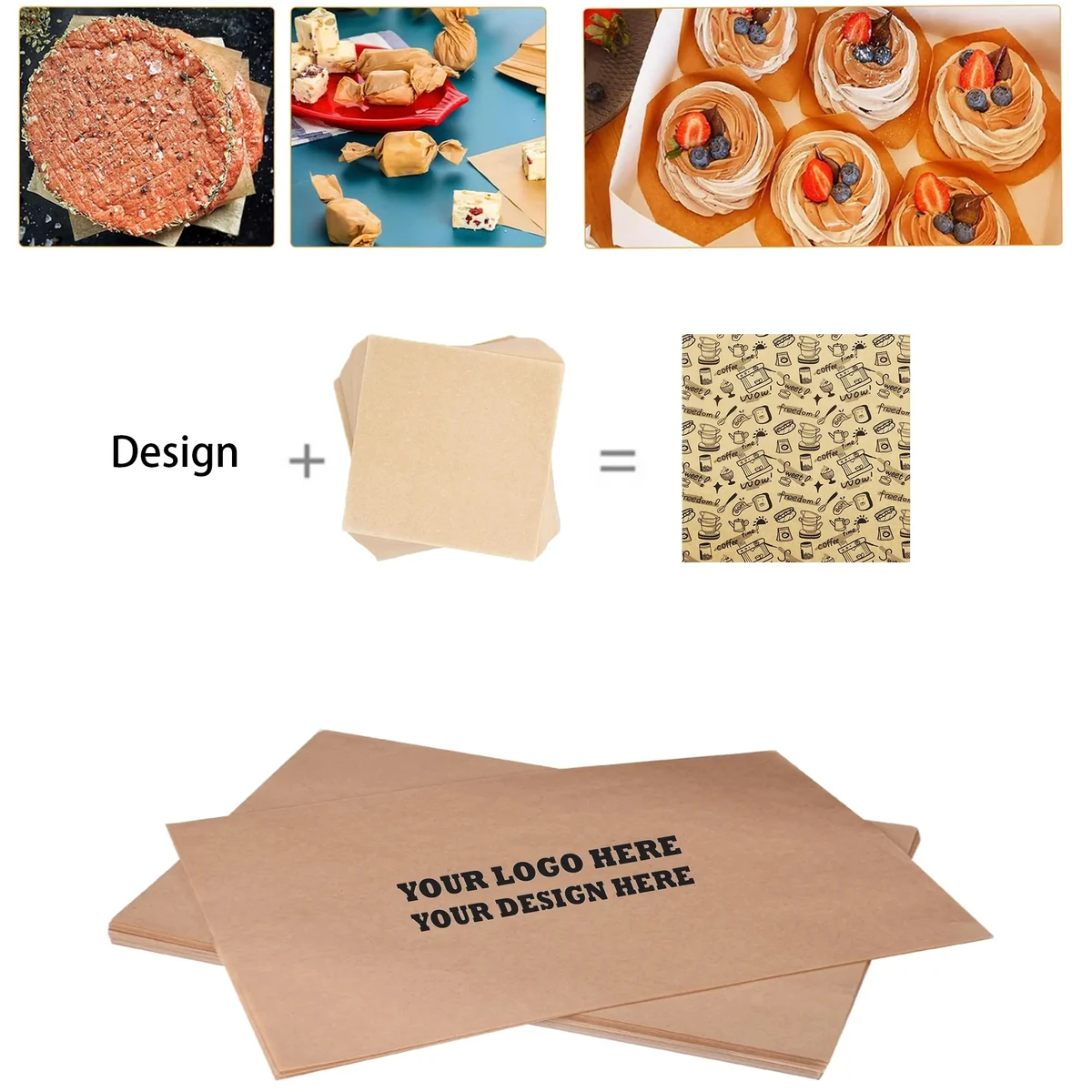 MOQ 500 Deli Paper Baking Sheets For Food Liner 1