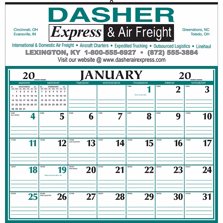 Style 185 Half-Apron Calendar