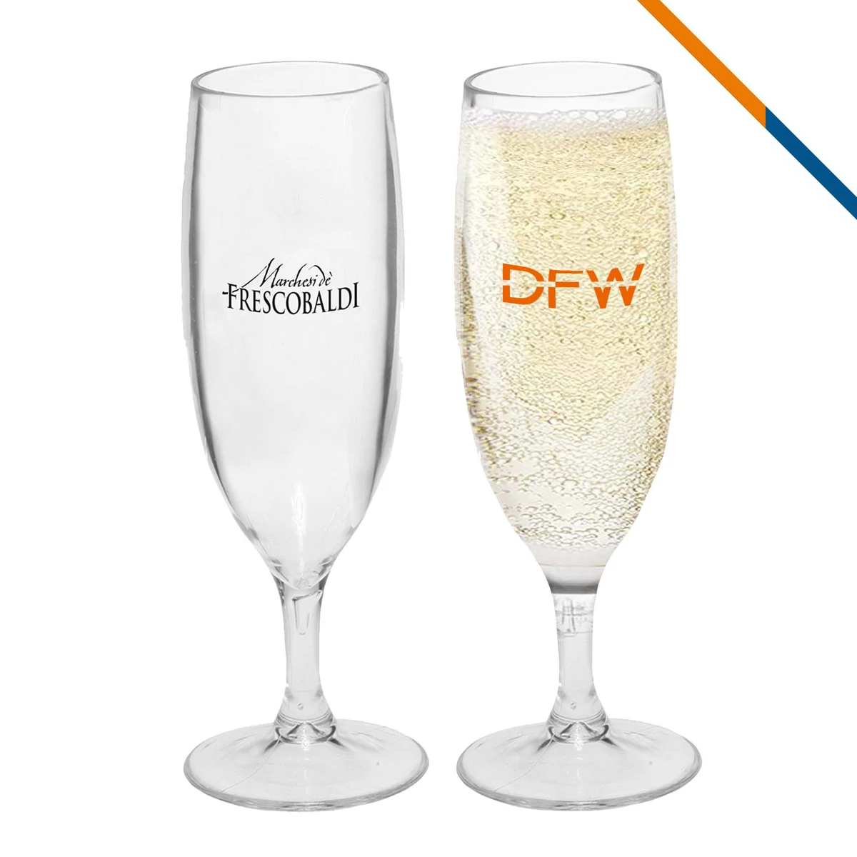 Algo Plastic Champagne Flutes - 6.7 OZ. 1