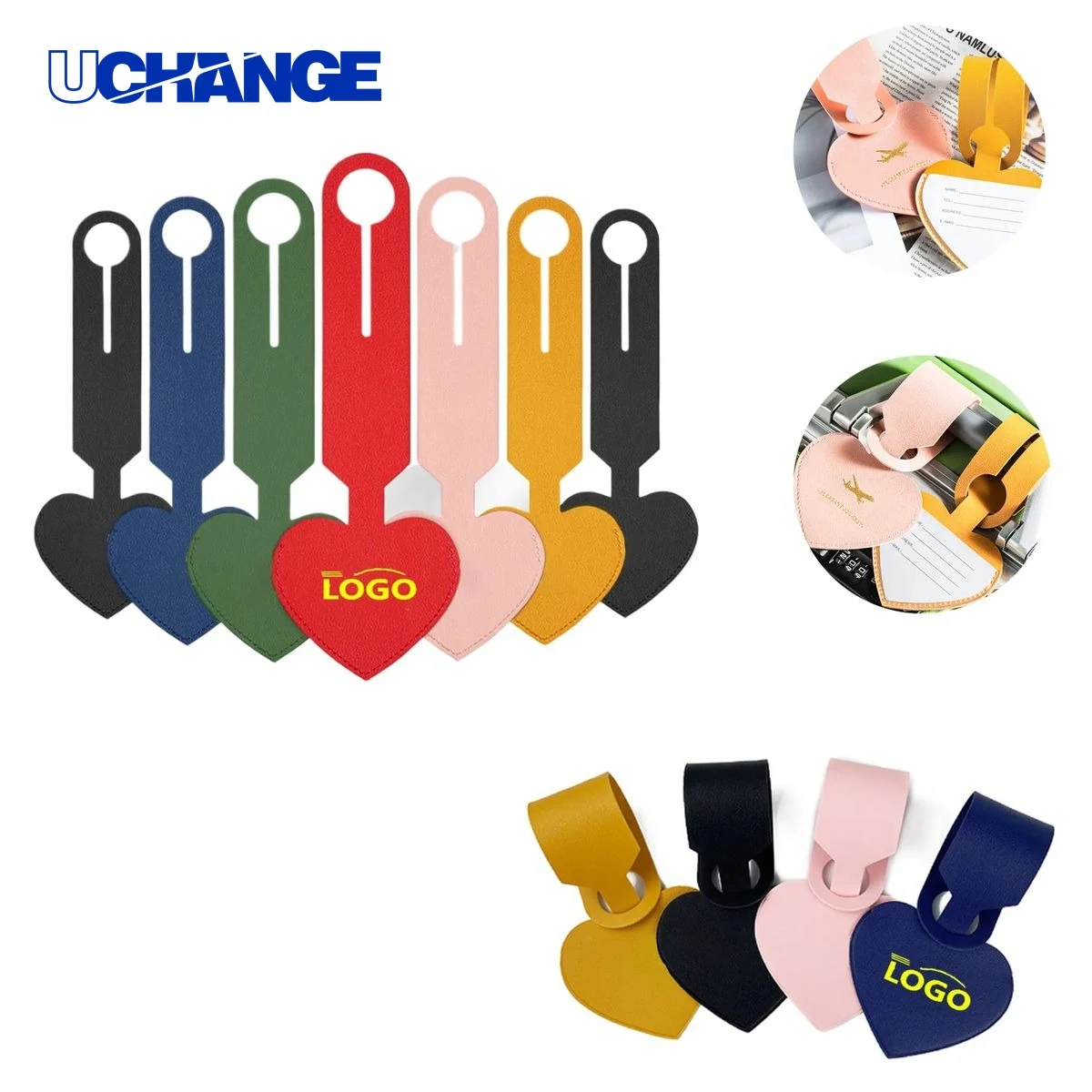 Heart-Shaped PU Leather Luggage Tag 1