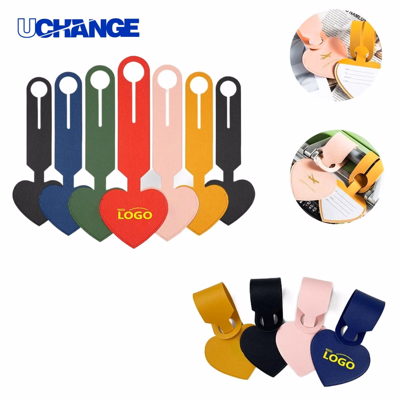 Heart-Shaped PU Leather Luggage Tag