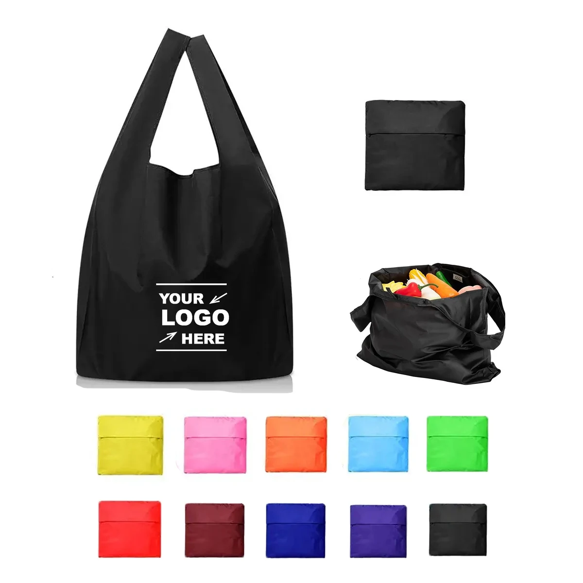 Portable Shopping Tote Bag w/Pocket 1