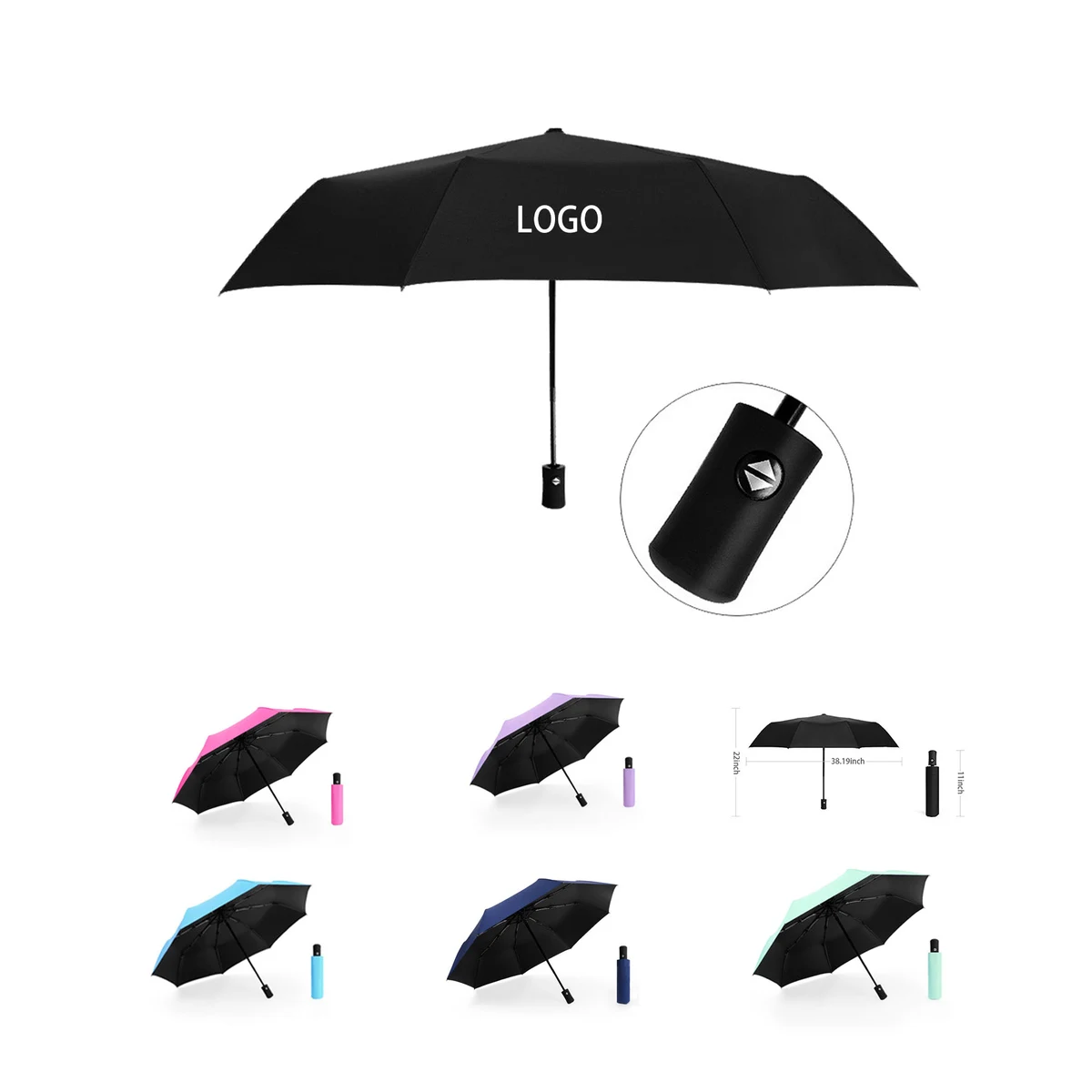 3 Folding Auto-open 21'' Mini Umbrella 1