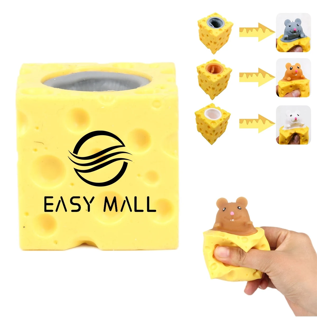 Mouse In Cheese Cup Squishy Balls Sensory Fidget Toys 1
