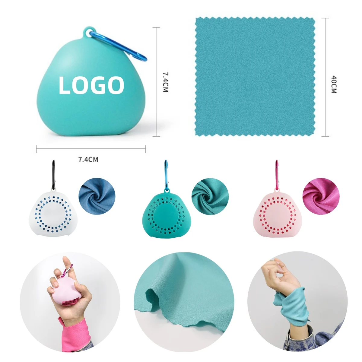 Microfiber Wicking Towel With Silicone Case 1