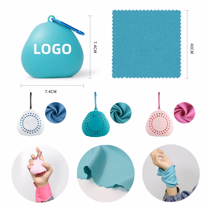 Microfiber Wicking Towel With Silicone Case