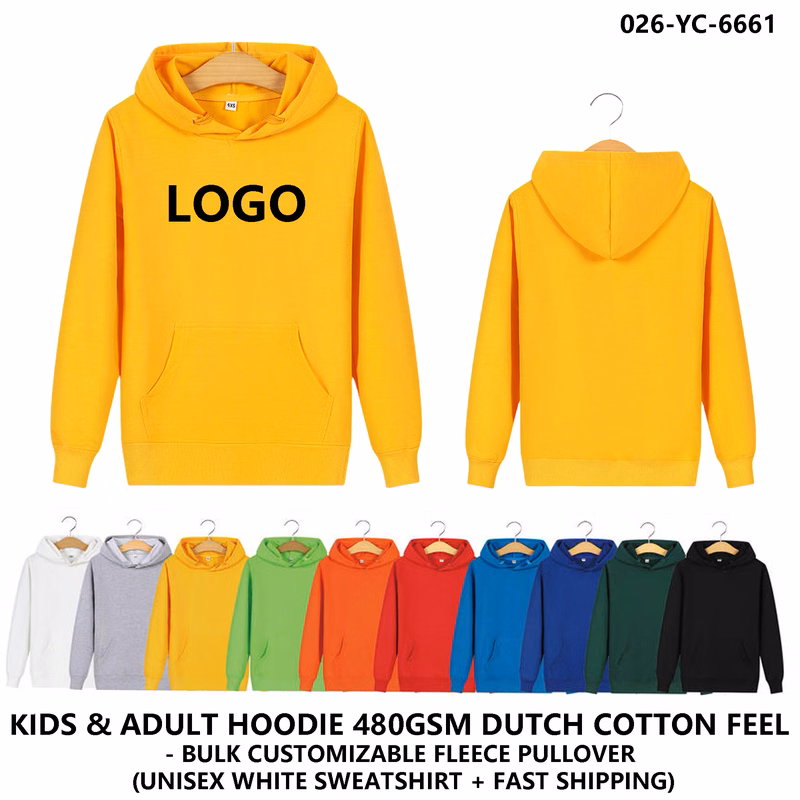 Dutch Cotton Kids Hoodie - 10 Vibrant Colors for Family Matching Sets