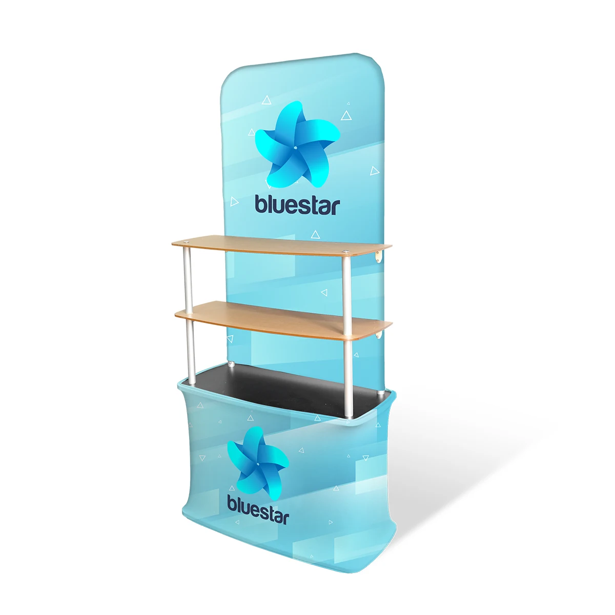 Straight Display w/3 Shelves- 36"w x 79"h - One Side Imprint - FABRIC ONLY 1