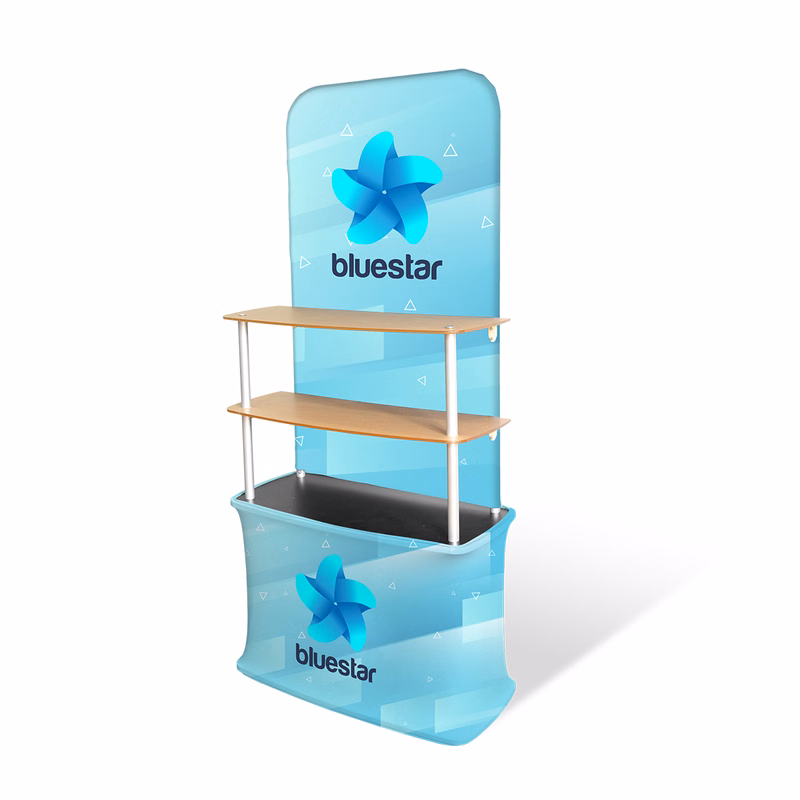 Straight Display w/3 Shelves- 36"w x 79"h - One Side Imprint - FABRIC ONLY