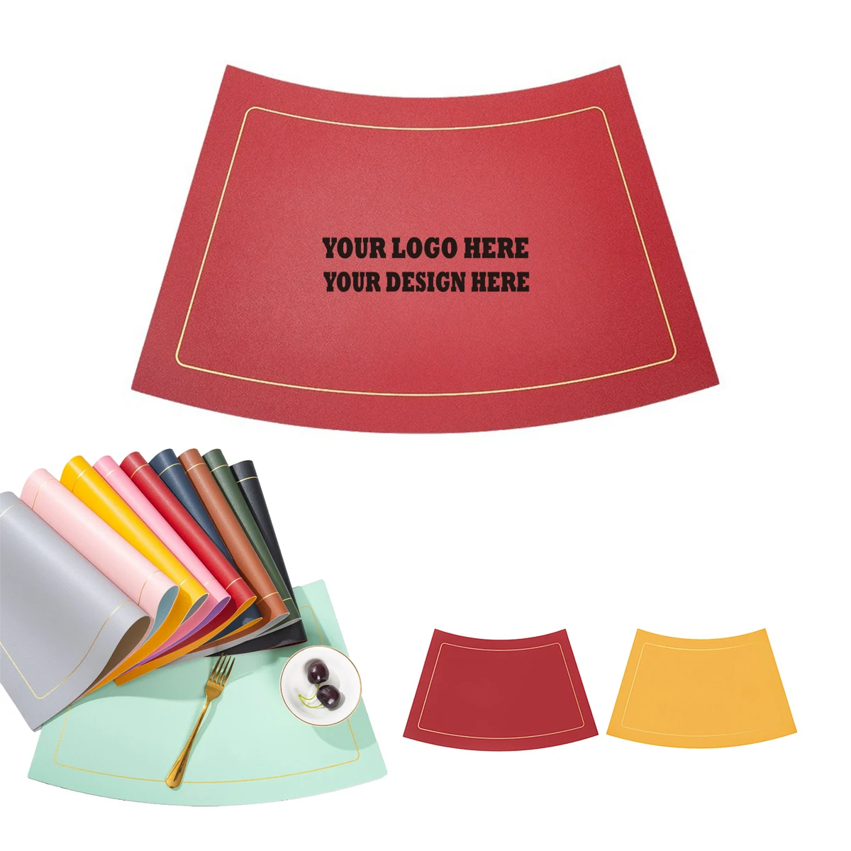 Customizable Leather Home Dining Table Placemat 1