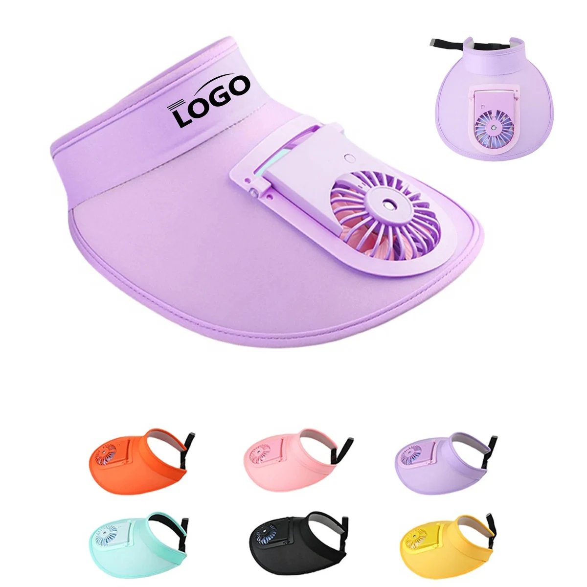 USB Fan Sun Hat With Wide Brim Visor 1