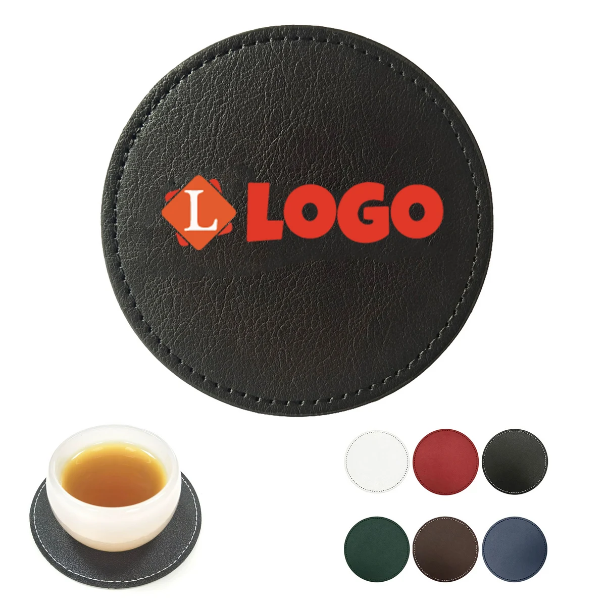 Personalized PU Leather Drink Coaster 1