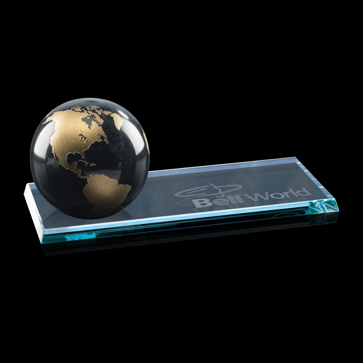 Marble Globe on Starfire Base - Black 1
