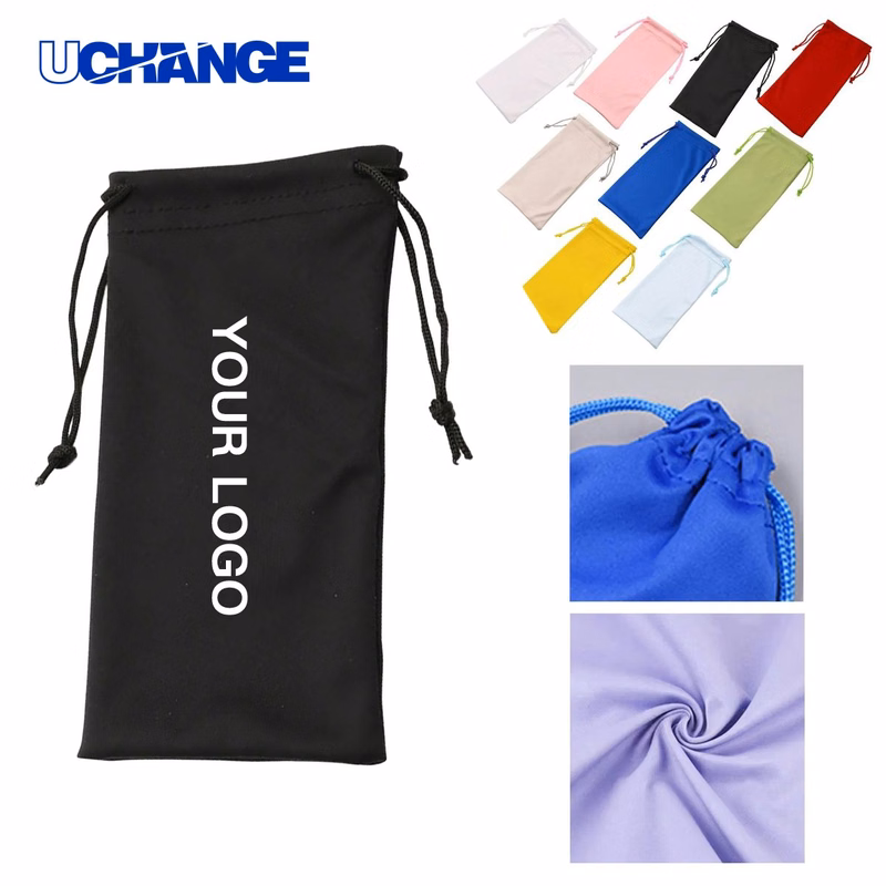 Microfiber Eyeglass Pouch Case with Drawstring Closure