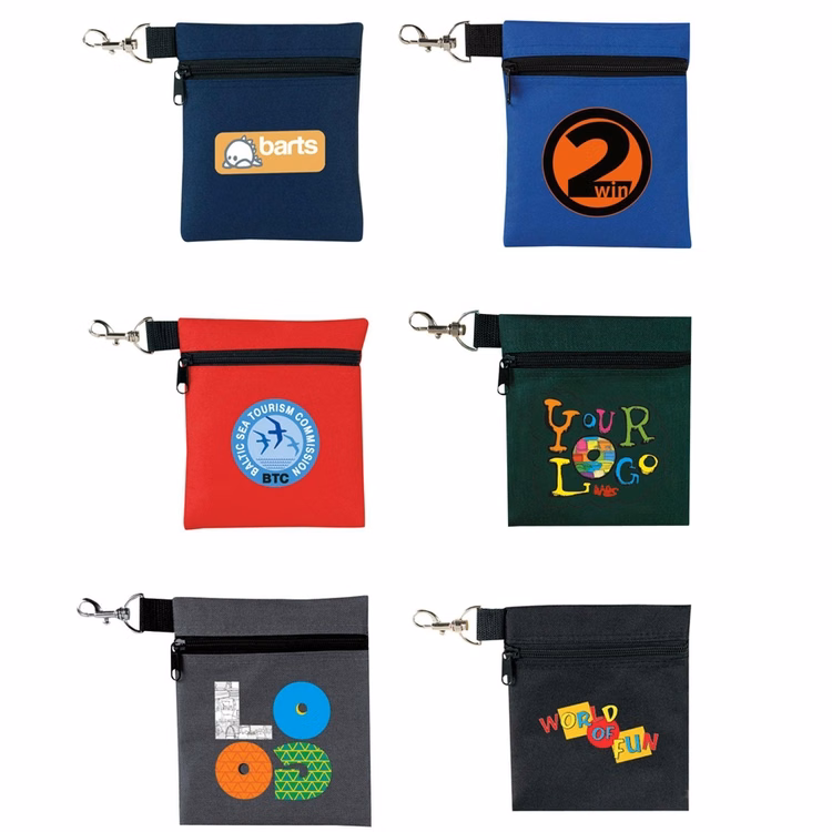 Polyester Golf Tee Zippered Pouch
