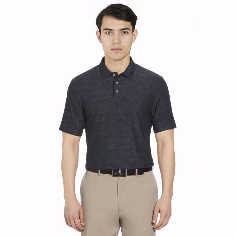 Short Sleeve Jaspe Airflux Polo with Self Collar