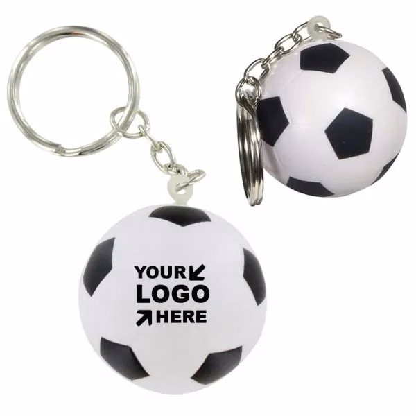 Customized Soccer Ball Stress Reliever Keychain