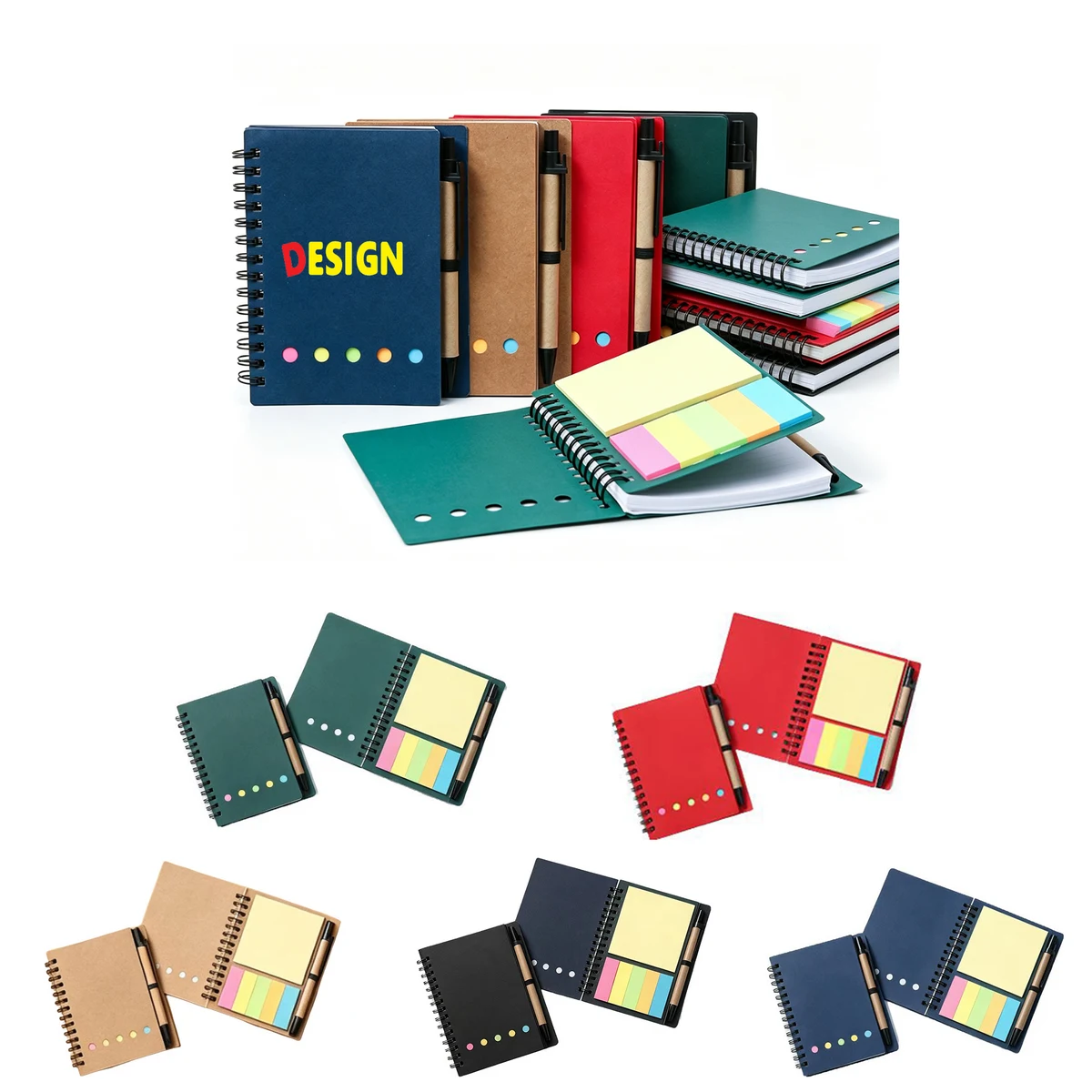 Kraft Cover Notebook Set With Pen And Sticky Notes 1