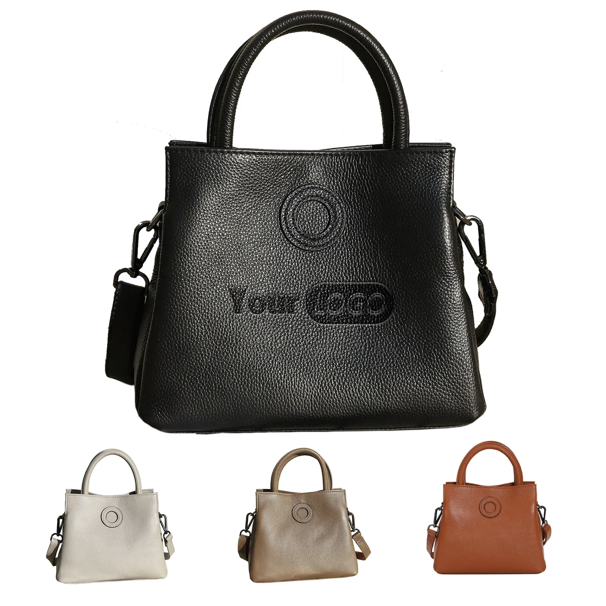 Genuine Leather Simple and large capacity stylish tote bag 1