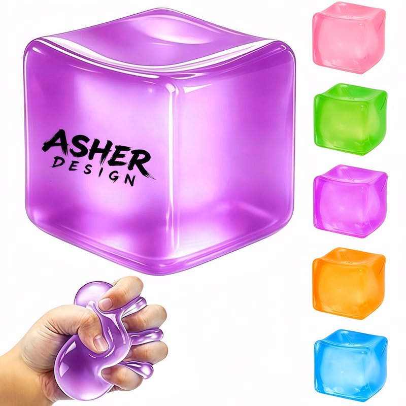 Jumbo Ice Cube Squeeze Toy - TPR Filled Stress Reliever