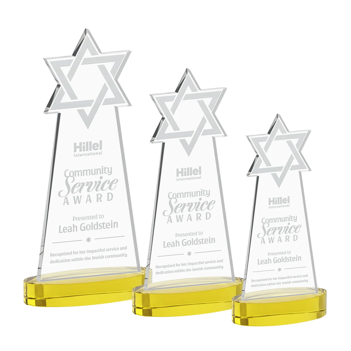 Star of David Award on Alberton Base - Gold 1