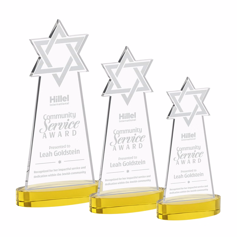 Star of David Award on Alberton Base - Gold