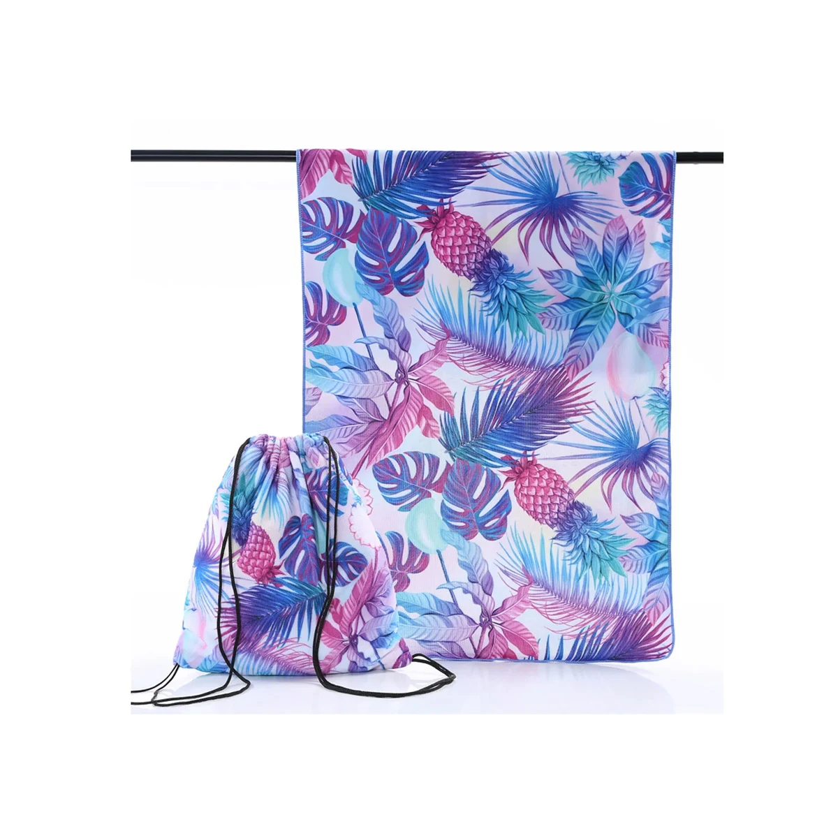 2-in-1 Beach Towel with Drawstring Backpack 1