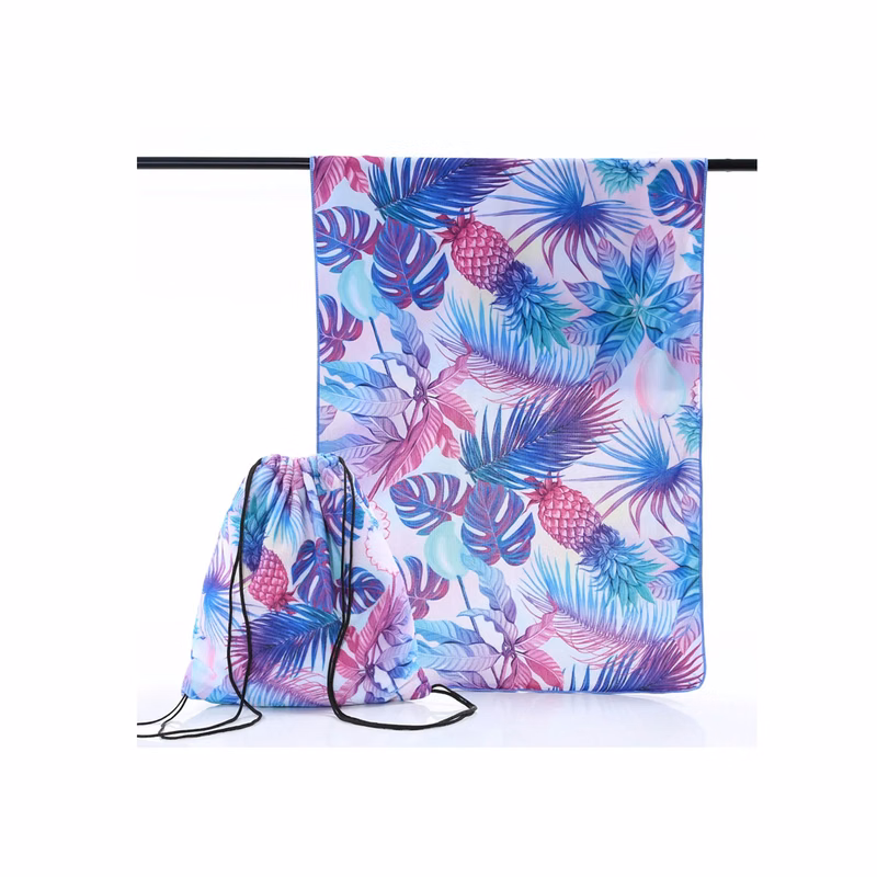 2-in-1 Beach Towel with Drawstring Backpack