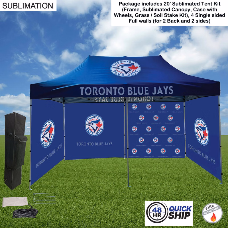 48Hr Quick Ship - Full Privacy Tent Package 1, 20' Sublimated Tent,4 Single sided Full walls
