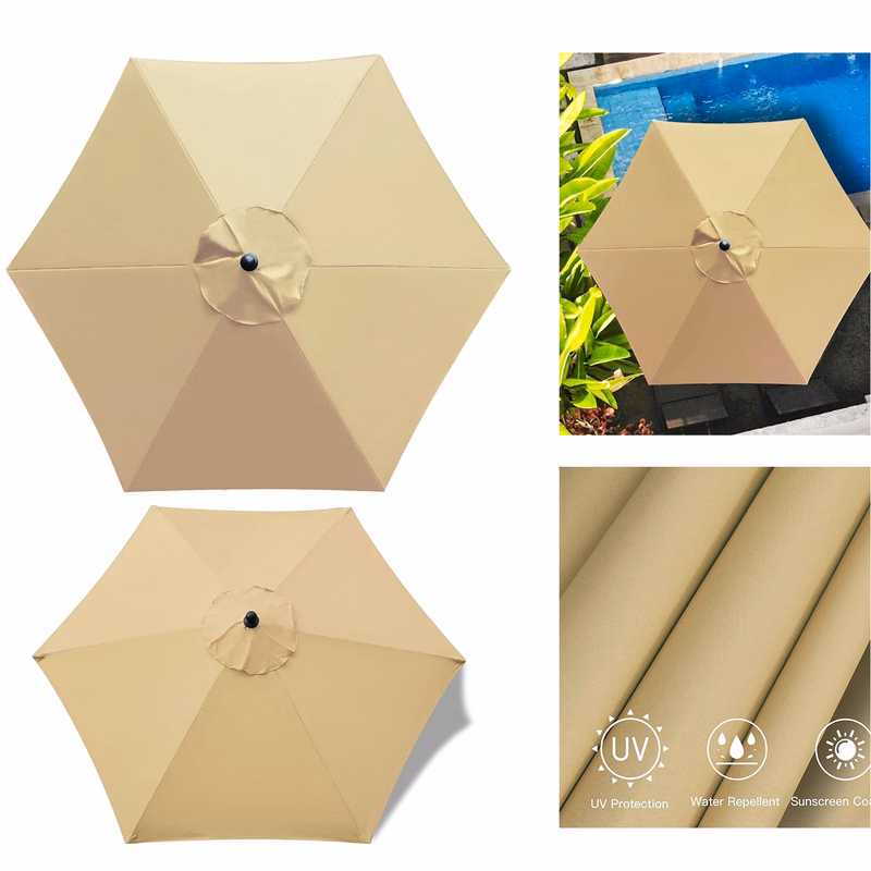 9ft Replacement Canopy Market Patio Umbrella with 6 Ribs