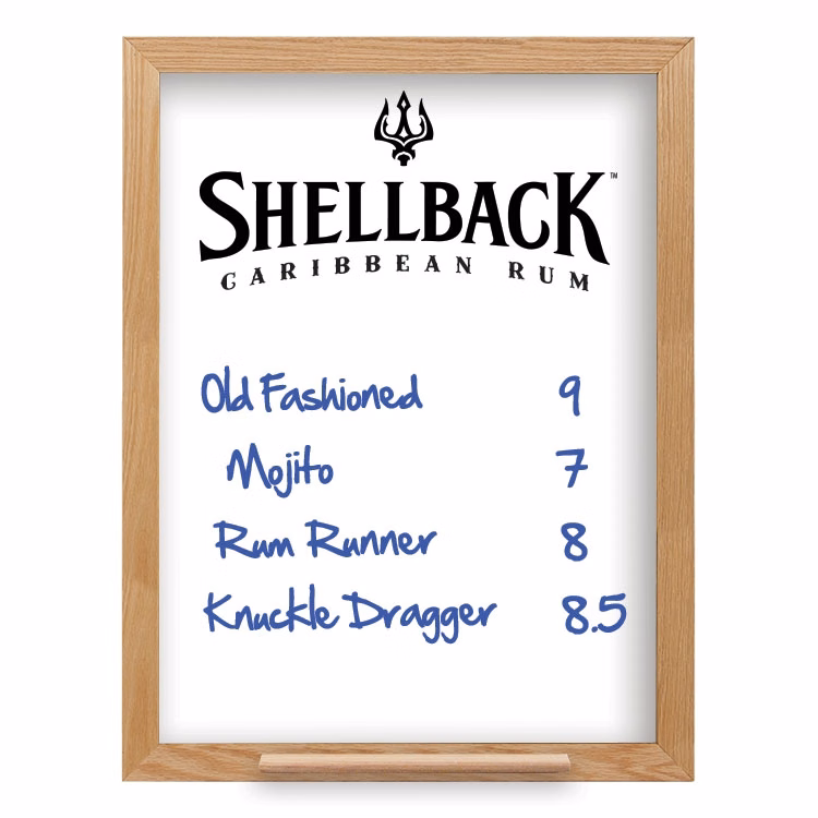 Wall Oak Frame Wet-Erase Board with Tray - 23"w x 30"h