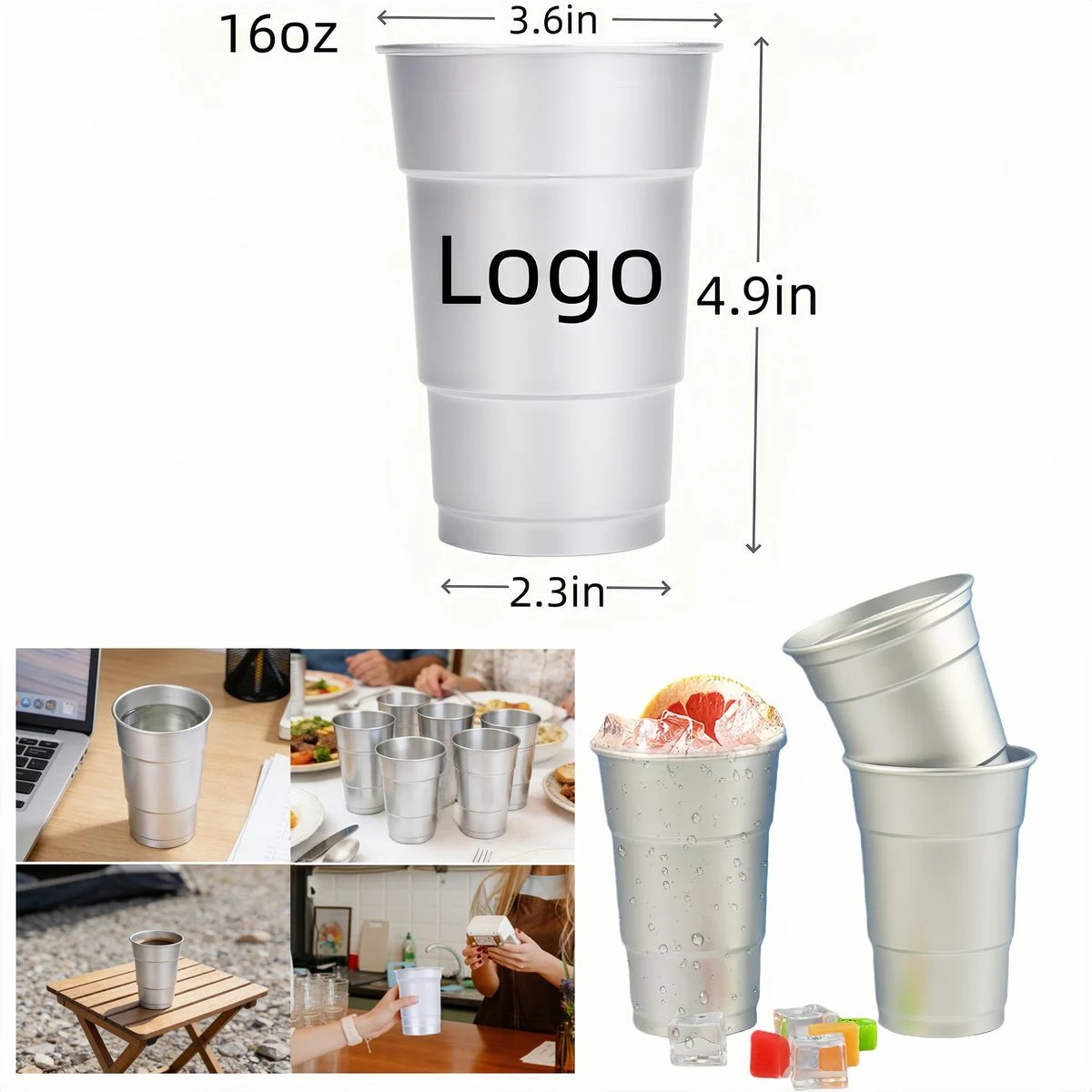 16oz Aluminum Thin Stadium Party Beer Cup 1
